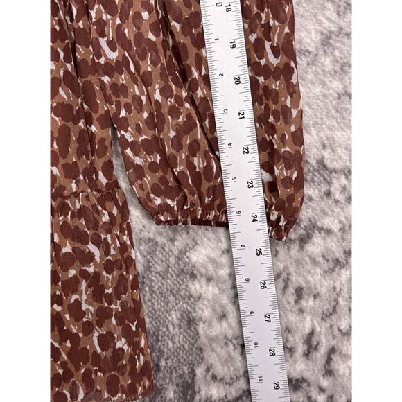 Aritzia Dress Small Womens Wilfred Tempest Smocked Chiffon Long Sleeve Mini - Picture 5 of 9